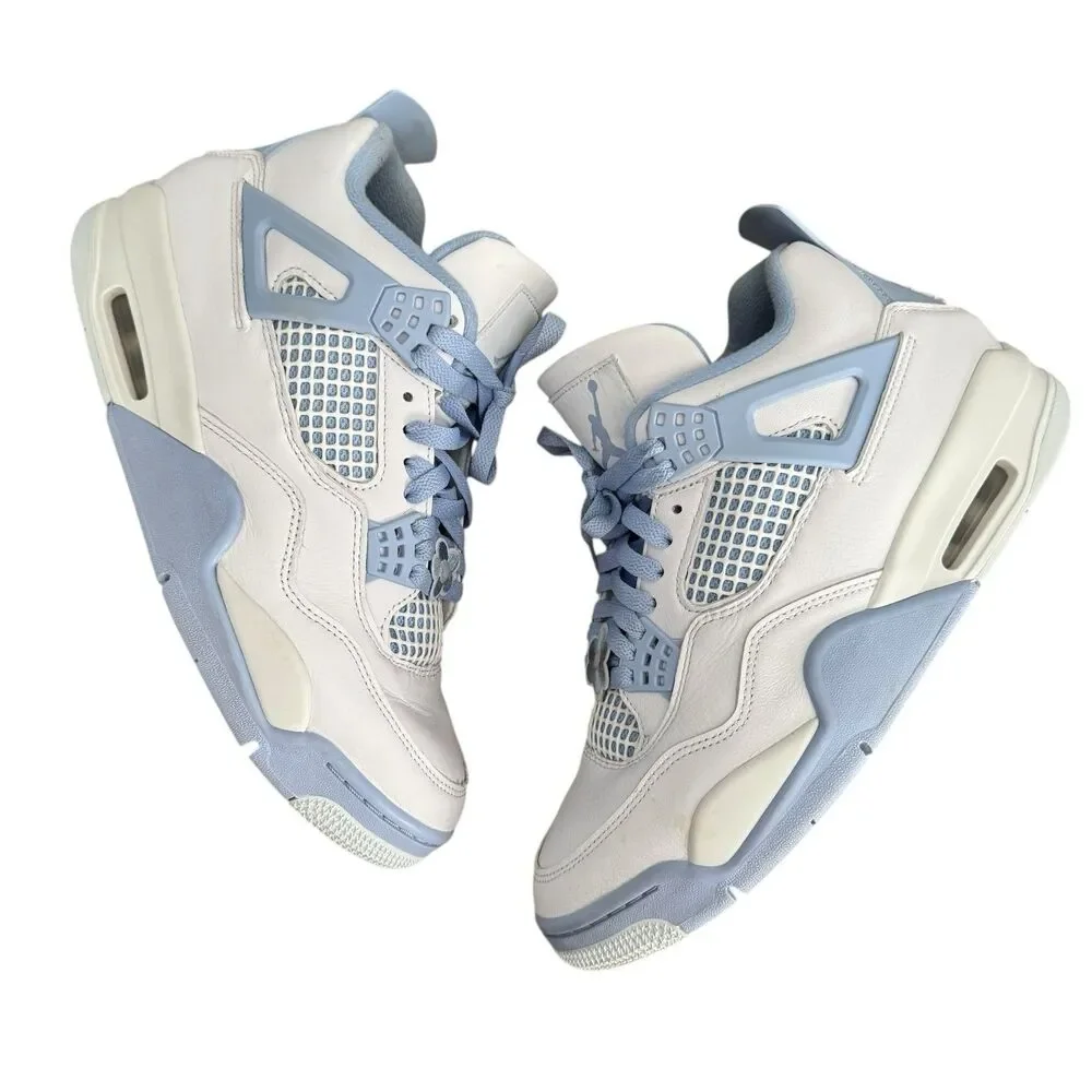 Nike Air Jordan 4 Retro Wmns 11/M 9.5 HV0823-100 White Alumin Blue Forget Me Not